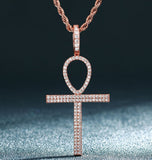 Colorless Iced Out Moissanite Diamond Cross Pendant