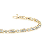 Round Brilliant Cut Moissanite Filigree Tennis Bracelet