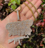 Baguette cut Certified Steppa Iced Out Hip Hop Pendant
