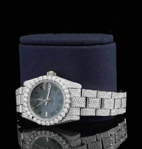 Iced Out Moissanite Diamond Black Dial Luxury Watch For Women