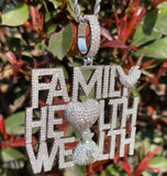 Men’s Premium Moissanite Pendant Family Health Wealth Pendant