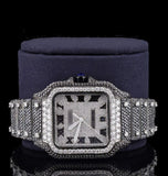 Iced Out Black Moissanite Diamond Celebrity Style Watch