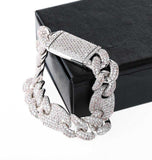 Figaro Link Iced Out Moissanite Hip Hop Bracelet
