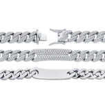 925 Sterling Silver Moissanite Diamond Cuban Link Chain Bracelet