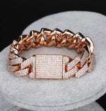 moissanite Iced Out Cuban Link Hip Hop Bracelet For Him