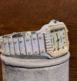 Baguette Cut Moissanite Iced Out Dual Tone Watch