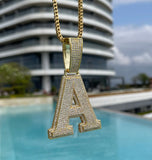 Iced Out Moissanite Alphabet Letter Hip Hop Pendant