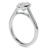 Pear Cut Moissanite Bezel Set Solitaire Wedding Ring