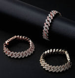 D Color Moissanite Cuban Link men's Bracelet