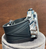Moissanite Iced Out Rubber Strap Wrist Watch For Him