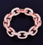 Iced Out VVS1 Moissanite Rolo Link Hip Hop Bracelet