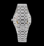 Iced Out Moissanite Diamond Black Stick Dial Watch