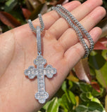 Iced Out Baguette Cut Moissanite Cross Pendant
