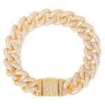 Moissanite Iced Out Bracelet Cuban Link Hip Hop Bracelet