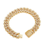 Moissanite Iced Out Cuban Link Rapper Style Hip Hop Bracelet