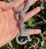 Iced Out Moissanite Wheelchair Shooter Hip Hop Pendant