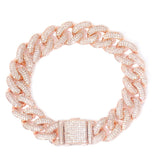Moissanite Iced Out Bracelet Cuban Link Hip Hop Bracelet