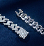 Iced Out Cuban Link Chain Moissanite Rapper Style Hip Hop Chain