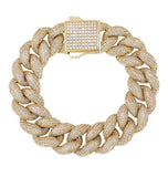 Iced Out Moissanite Cuban Link Hip Hop Bracelet For Him