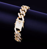 Iced Out Cuban Link Moissanite Hip Hop Bracelet