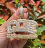 Men’s Moissanite Iced GOE Pendant God Over Everything Hip Hop Pendant