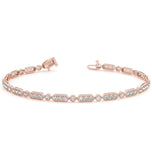 Round Brilliant Cut Moissanite Filigree Tennis Bracelet