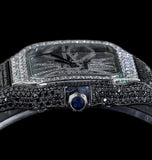 Black Moissanite Diamond Skeleton Iced Out Watch