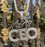 Custom Letter Young CEO Pendant VVS Moissanite Bling Necklace