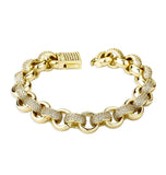 Moissanite Rolo Link Iced Out Hip Hop Bracelet
