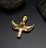 Colorless Moissanite Criss Cross With Wing  Rapper Style Pendant