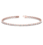 Emerald Cut Bezel Set Moissanite Tennis Bracelet