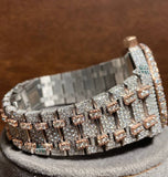 Dual Tone Skeleton Luxury Moissanite Watch
