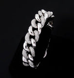 Iced Out Moissanite Cuban Link Unique Hip Hop Bracelet