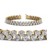 Round Brilliant Cut Moissanite Double Row Tennis Bracelet