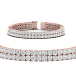 Round Cut Moissanite Double Row Tennis Bracelet