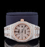 Dual Tone Moissanite Iced Out Hip Hop Wrist Watch Gift For Him