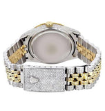 Black Dial Dual Tone Moissanite Iced Out Watch