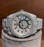 Iced Out Date Display Moissanite Watch For Men's