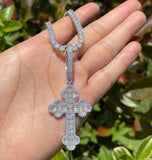 Iced Out Baguette Cut Moissanite Cross Pendant