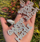 Wake Up Pray Hustle Iced Out Moissanite Hip Hop Pendant