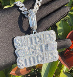 Iced Out Customized Moissanite ‘Snitches Get Stitches’ Pendants