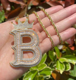 Baguette Cut Moissanite Customized Letter Pendant For Men's