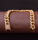 Cuban Link Iced Out VVS1 Moissanite Rapper Style Hip Hop Bracelet