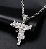 VVS1 Moissanite Iced Out Rapper Style Gun Design Hip Hop Pendant