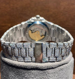 Fabulous Blue Dial Iced Out Moissanite Watch