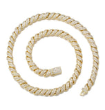 Iced Out Moissanite Diamond Rope Twisted Hip Hop Chain