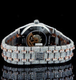 Dual Tone Rapped Style Moissanite Diamond Iced Out Wrist Watch