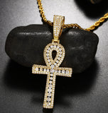 Moissanite Ankh Cross Unisex Pendant Hip Hop Necklace