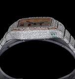 Rainbow Numeral Iced Out Moissanite Formal Style Wrist Watch