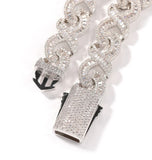 Iced Out Moissanite Diamond Infinity Link Hip Hop Chain